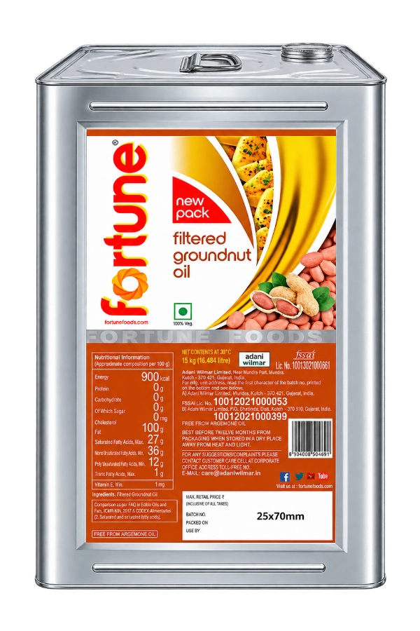 Filtered Groundnut Oil Tin