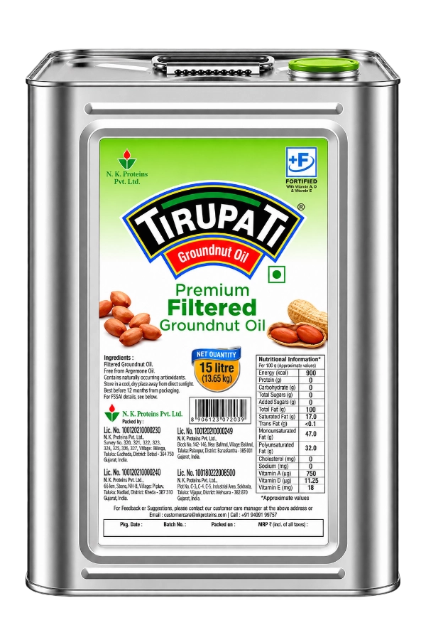Filtered Groundnut Oil Tin