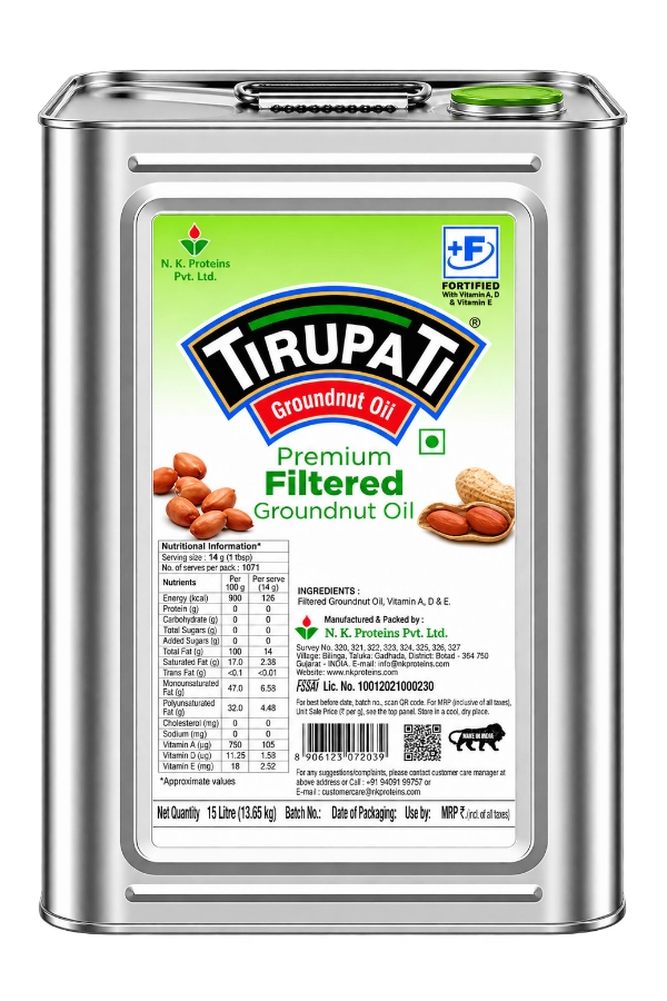 Filtered Groundnut Oil Tin