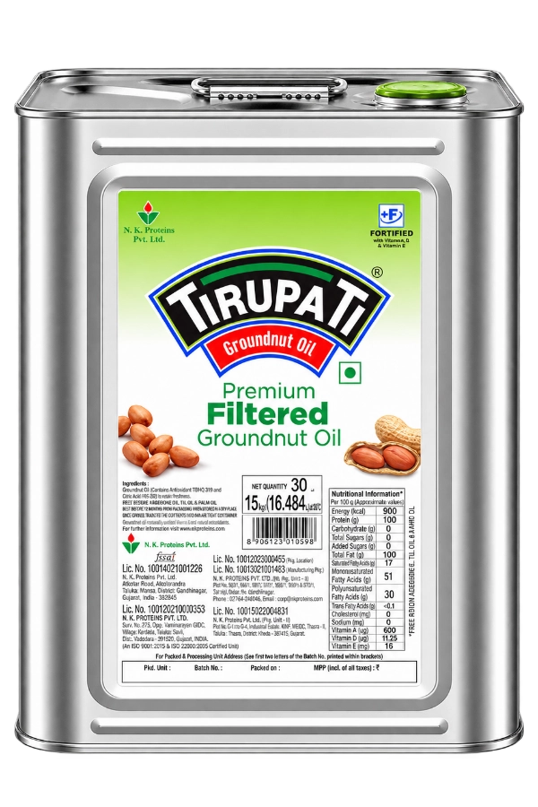 Filtered Groundnut Oil Tin