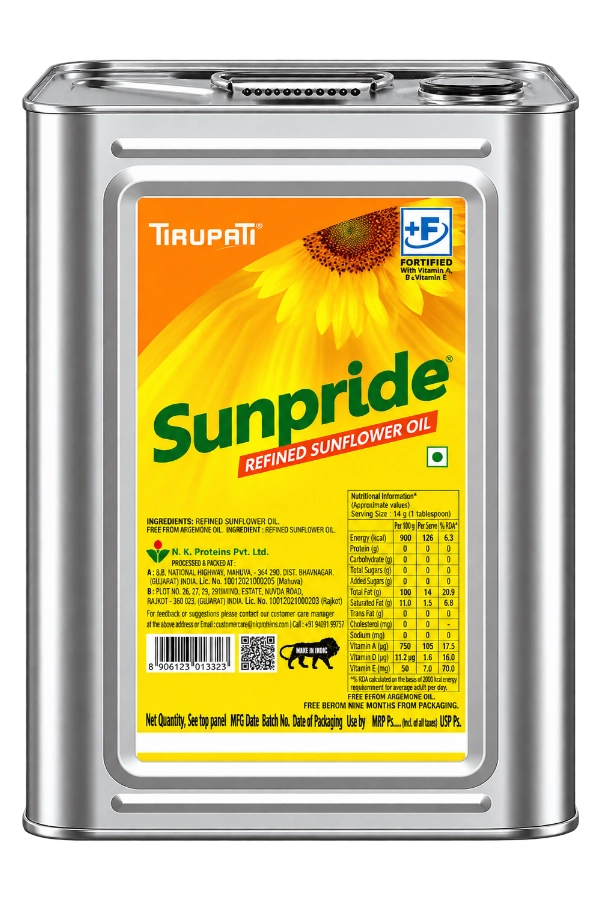 Refined Sunflower Oil Tin